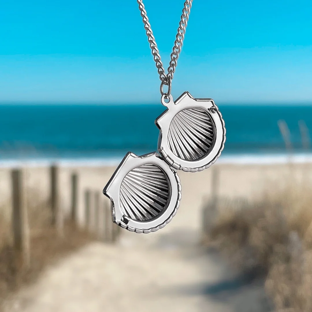 Fan Shell Locket Necklace