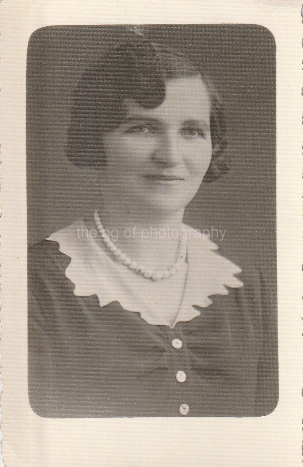 WOMAN FROM THE FADED PAST Found Photo Poster painting bwPortrait VINTAGE 810 8 W