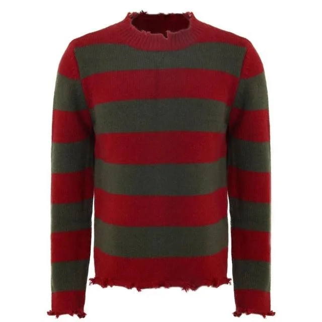 Freddy Krueger Costume Cropped Sweater for Men Halloween Cosplay 