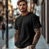 Men's Vintage Waffle Knit Short Sleeve Round Neck T-Shirt by Inlyline