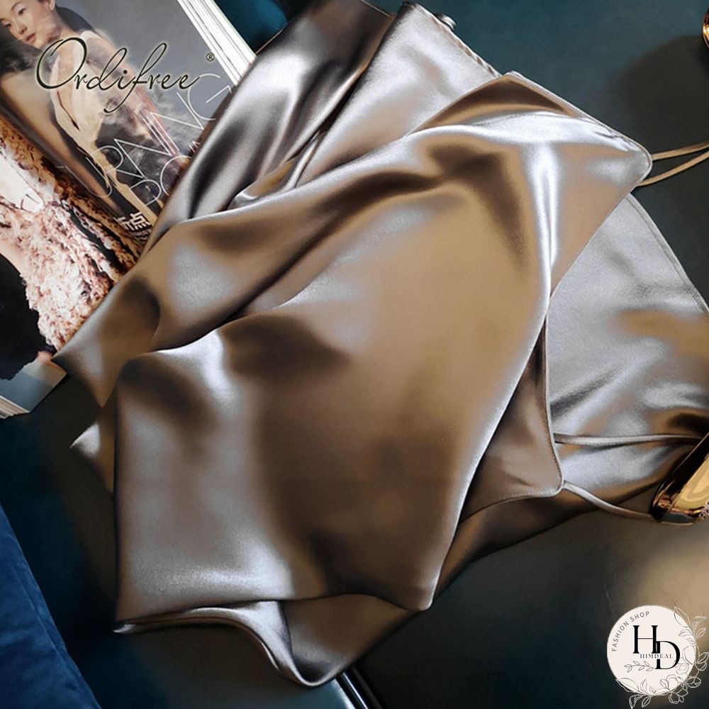 Ordfree Summer Women Long Satin Slip Dress Spaghetti Strap Elegant Lady Sexy Satin Party Dress S-4XL