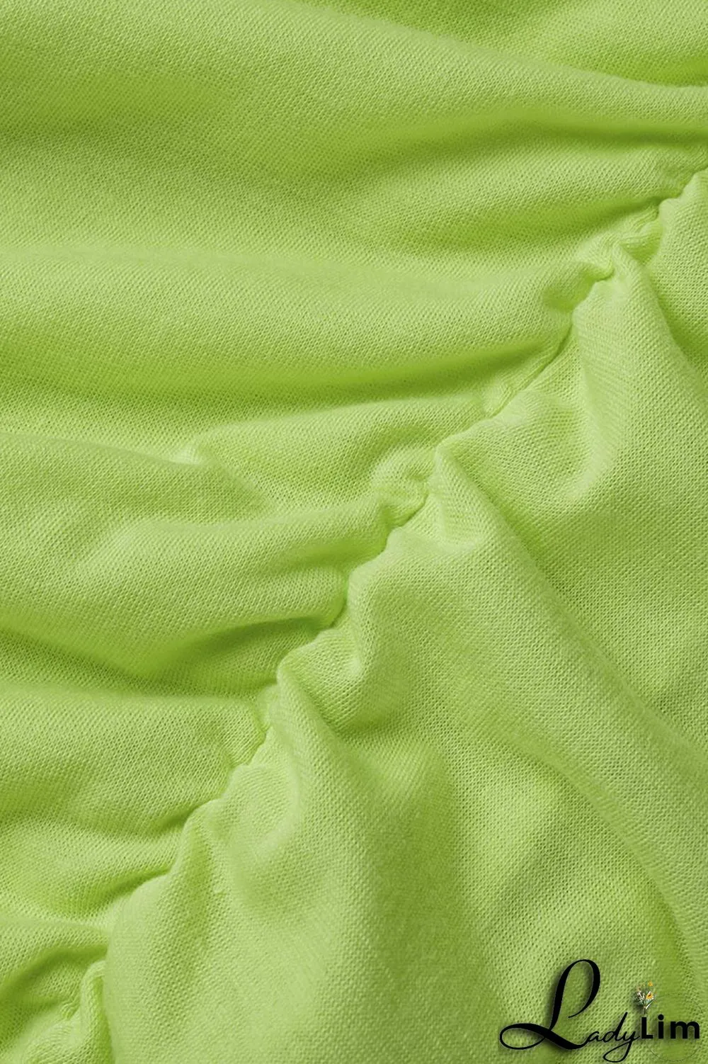 Green Yellow Casual Solid Patchwork Fold O Neck Short Sleeve Two Pieces