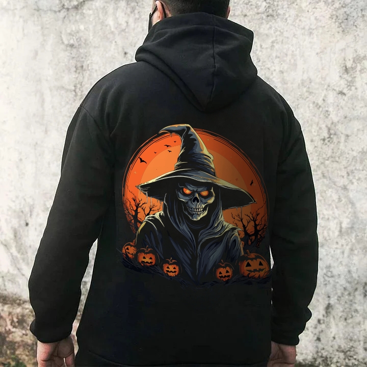 Scary Skeleton Witch Attack Halloween Hoodie