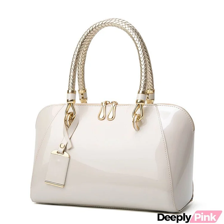 Patent Leather Handbags Shiny Handbag Boston Handbags Fashion One-Shoulder Diagonal Bag