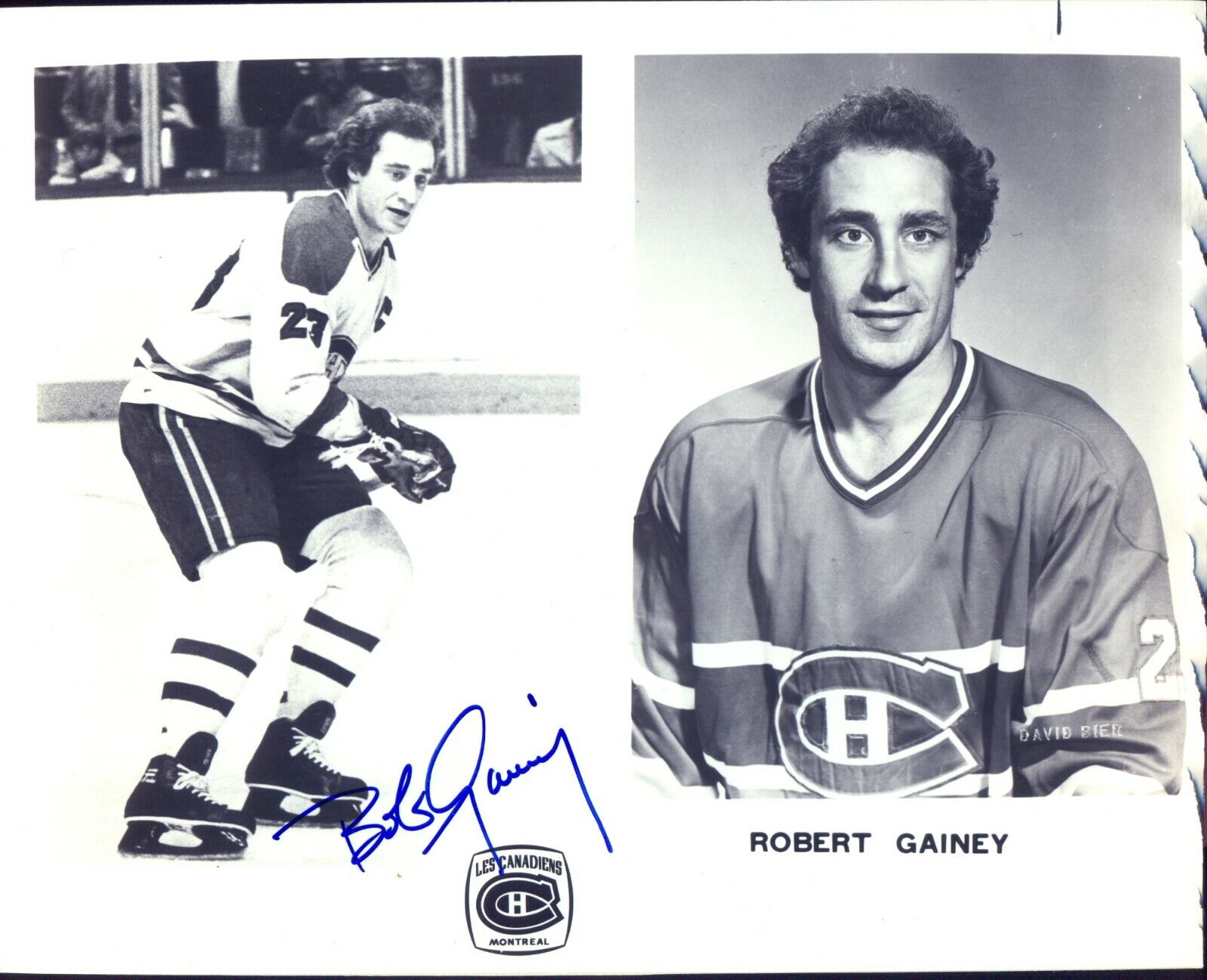 BOB GAINEY MONTREAL CANADIENS AUTOGRAPH AUTO SIGNED on 8X10 TEAM ISSUE Photo Poster painting