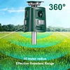 Ultrasonic Animal Repeller 360 Degree Solar IP44 Waterproof for Garden Yard Lawn
