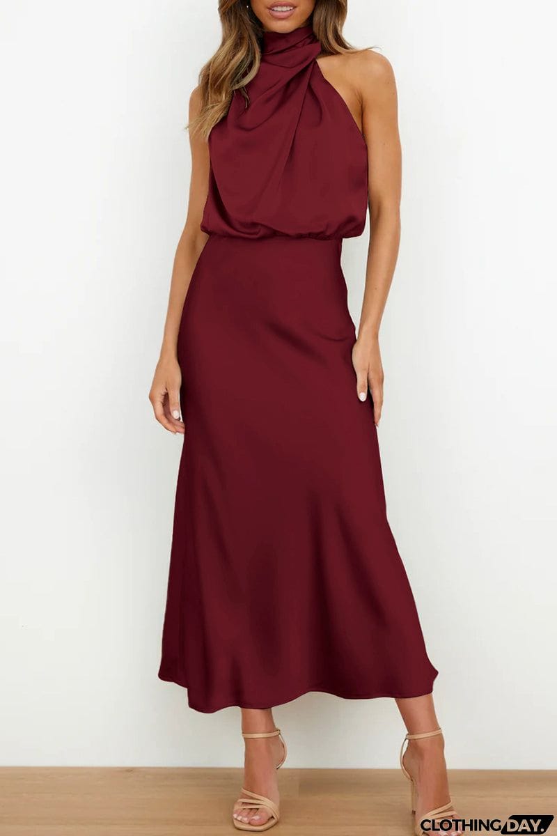 Celebrities Simplicity Solid Zipper Half A Turtleneck A Line Dresses