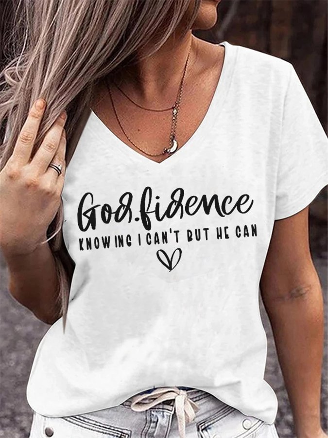 Women's God.fidence V-Neck Loose T-Shirt