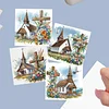 6pcs Diamond Painting Cross Church Greeting Card Set with Envelope Daily Wishing Cards for Birthdays Thanksgiving & Special Occasion