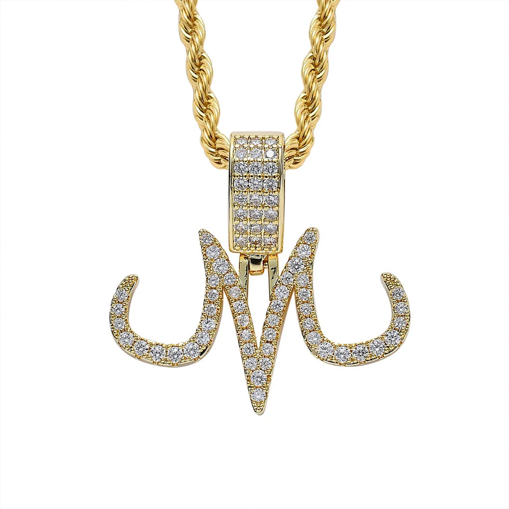 Unisex Hip Hop 18K Gold Plated CZ Iced Out Pendants