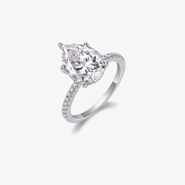For Mom - May Your Heart Always Be Full of Peace Teardrop Diamond Ring