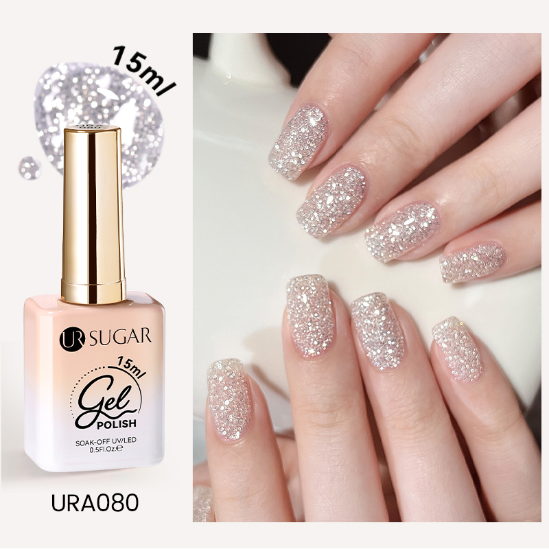 Needmkt UR SUGAR 15ml Champagne Water Light Cat Magnetic Gel Nail Polish Vernis Semi Permanent Soak Off Crystal Gel Polish For Nails