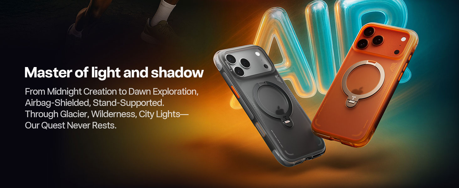 iPhone 17 pro max case with stand and airbags shockproof