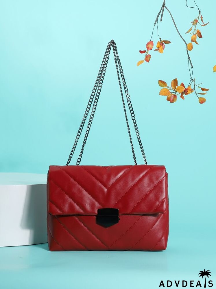 Chevron Flap Shoulder Bag