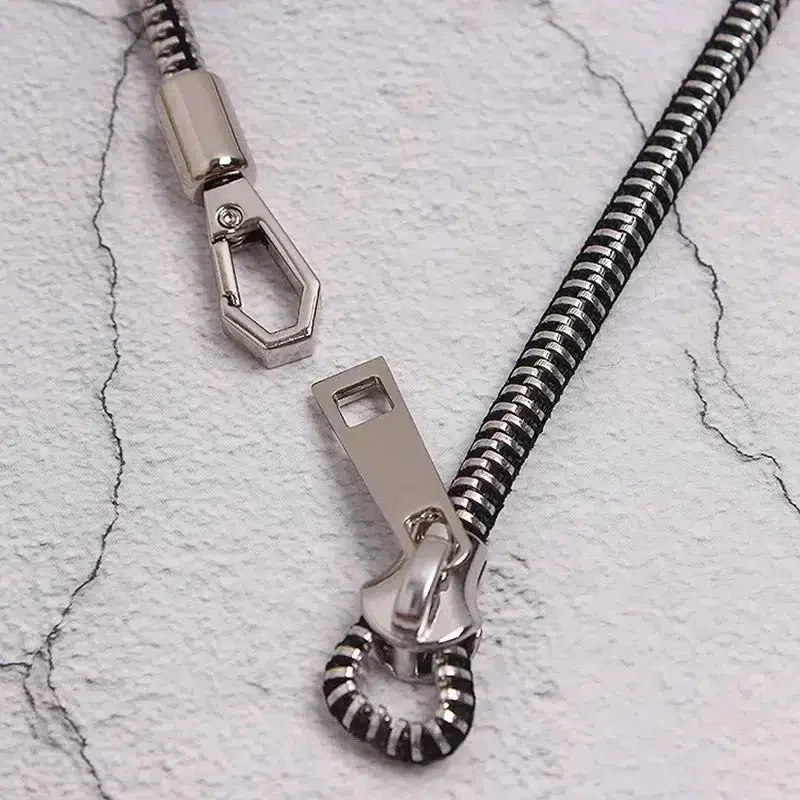 Brownm Adjustable Zipper Necklace