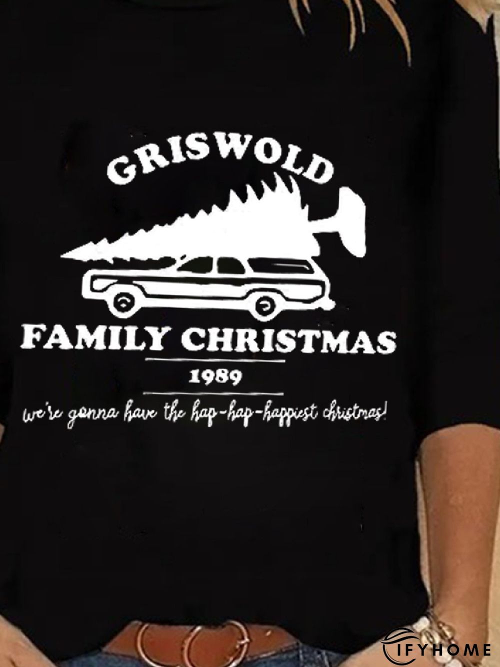 Christmas Casual Letter Crew Neck Long Sleeve T-shirt Xmas T-shirt | IFYHOME