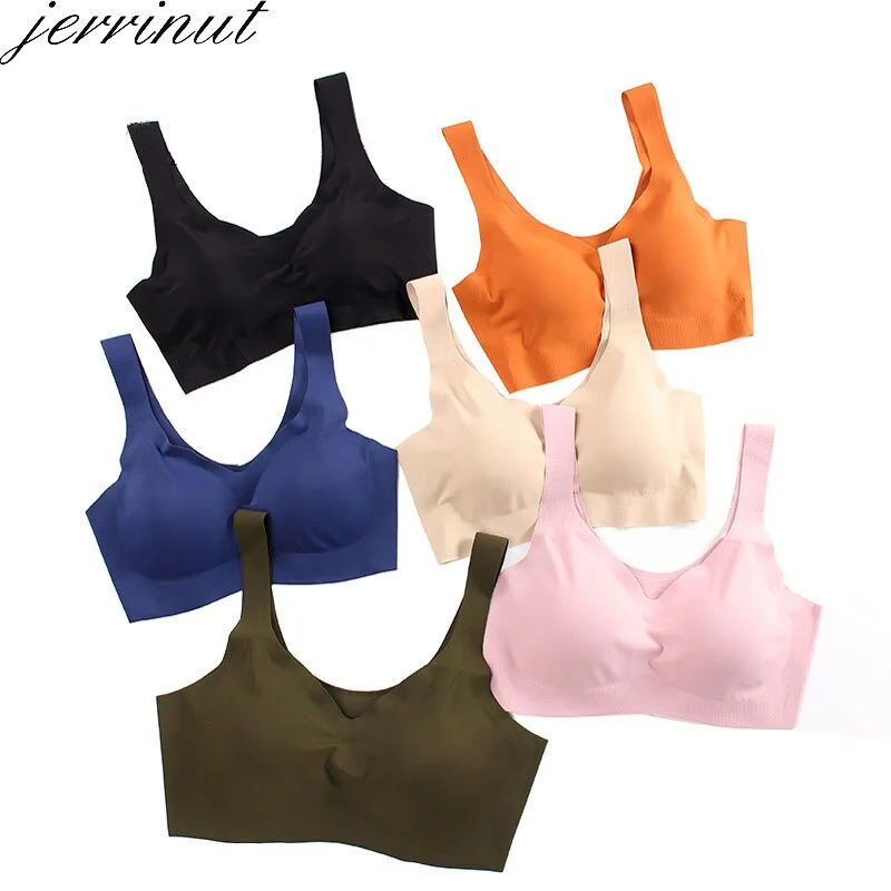 jerrinut Seamless Bras For Women Active Bra Push Up Vest Wire Free Lingerie Padded Brassiere Sleeping Bra Bralette Underwear BH