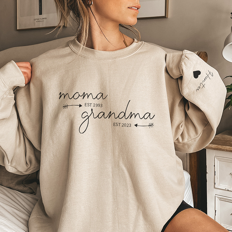 Custom Sweatshirt/Hoodie Mom and Grandma To Be for Mother's Day