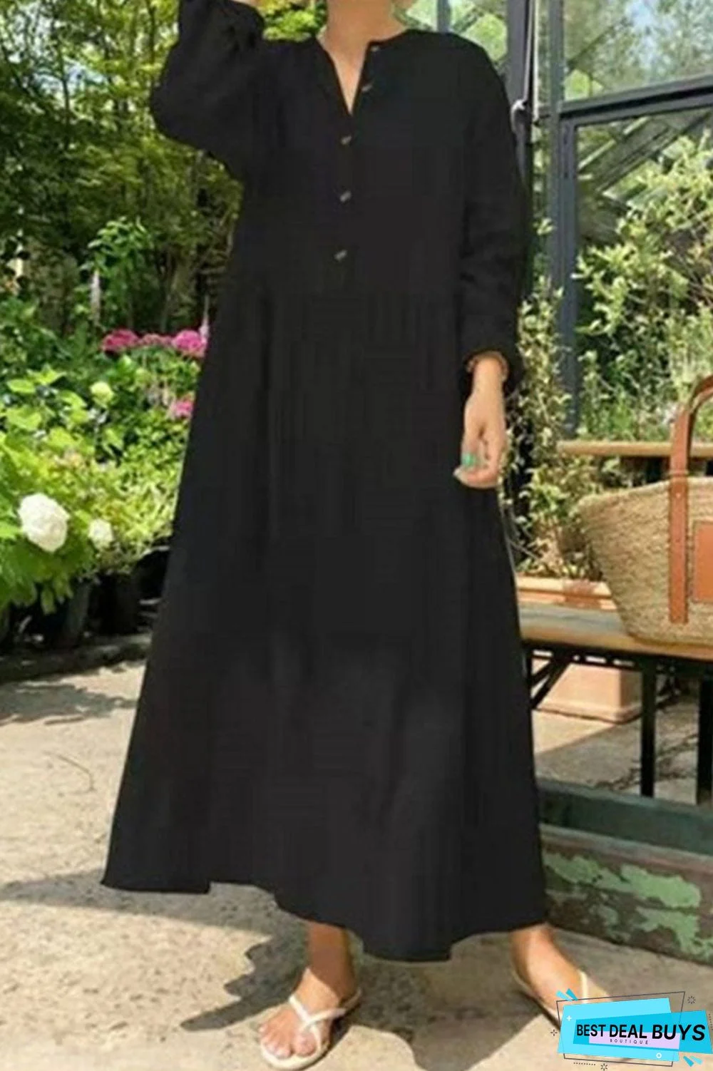 Fashion Casual Solid Split Joint O Neck A Line Dresses
