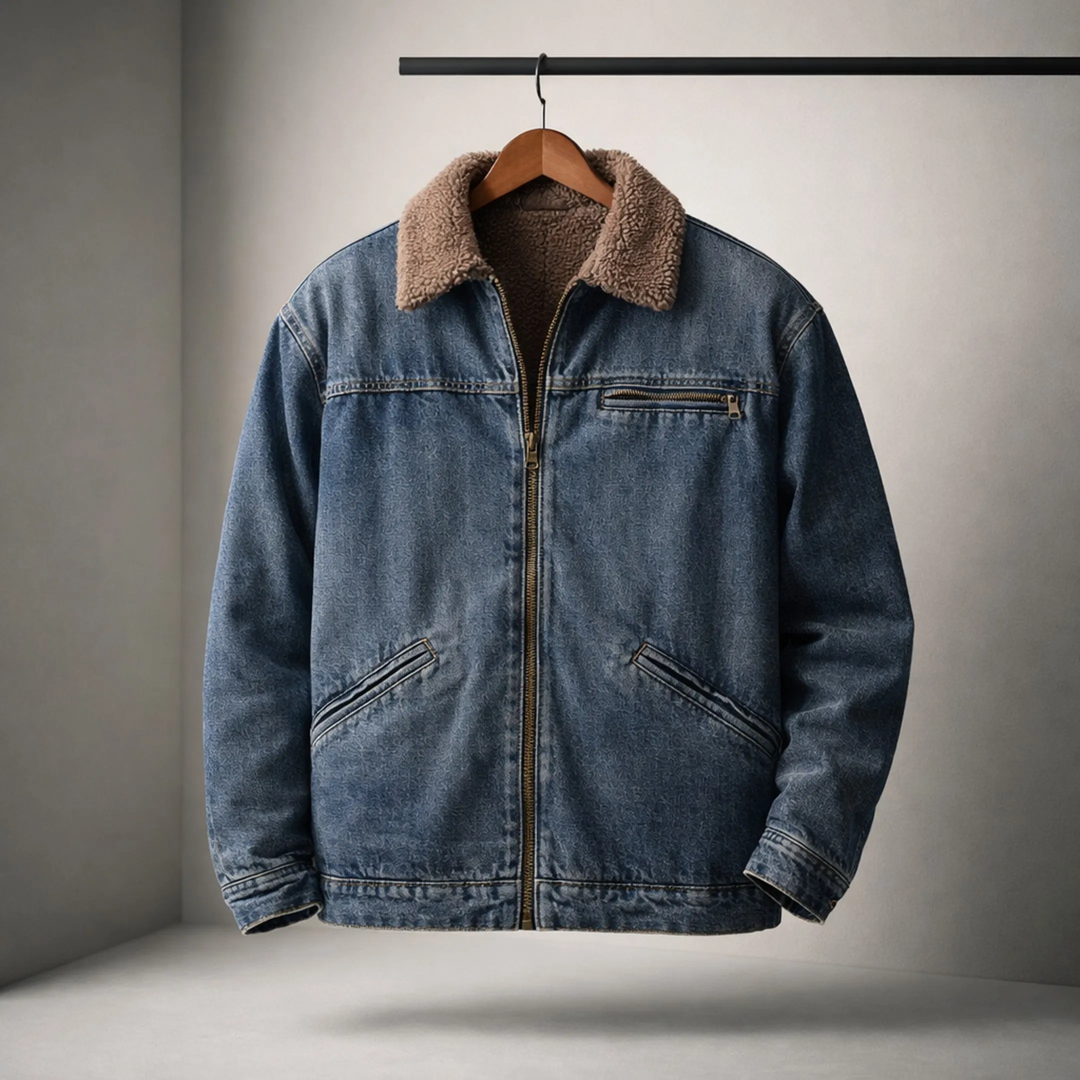 Men's Sherpa-Lined Denim Jacket &ndash; Warm Casual Trucker