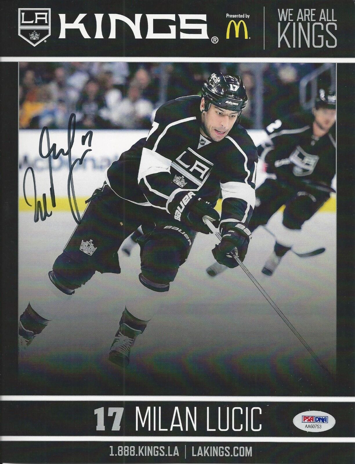 Milan Lucic Signed Los Angeles Kings 8x10 Photo Poster painting - PSA/DNA # AA60753