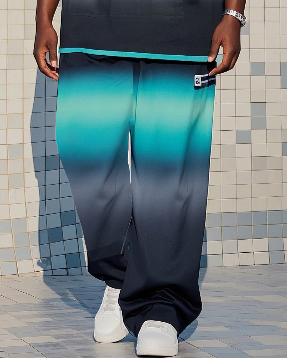 Big Boy Black Blue Gradient Small Creative Vest Trousers Suit