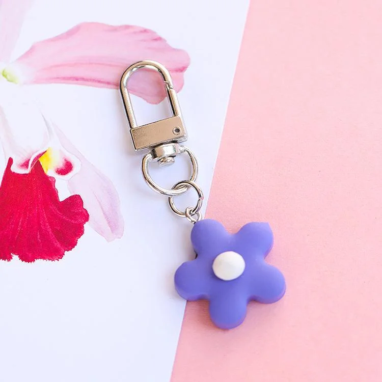 Colorful Flower Clay Keychain