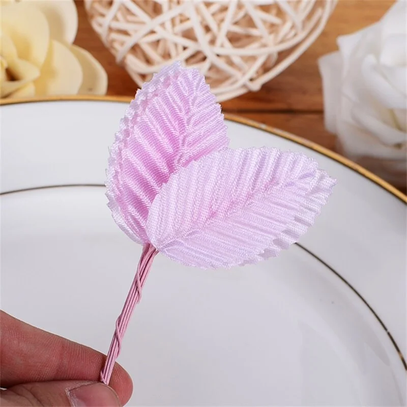 30pcs Silk Leaves Artificial Green Leaves Bouquet Wedding Party Decoration Fake Floral Accessories DIY scrapbooking