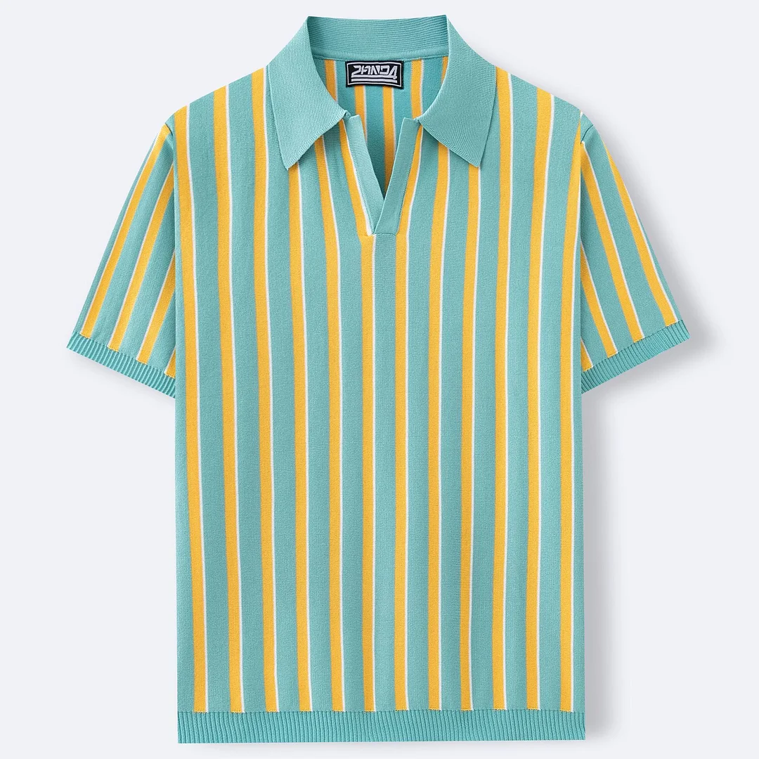 Uveng Uveng Men's High Quality Summer Collar Temperament Striped POLO Shirt Men's Short-Sleeved Top SY0158