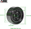 AMK 4Pcs Aluminum Alloy 7mm Hex Hub 1.3 Beadlock Wheels Rims for 1/18 RC Crawler TRX4M Axial SCX24 AX24 FCX24 Upgrades (Black)