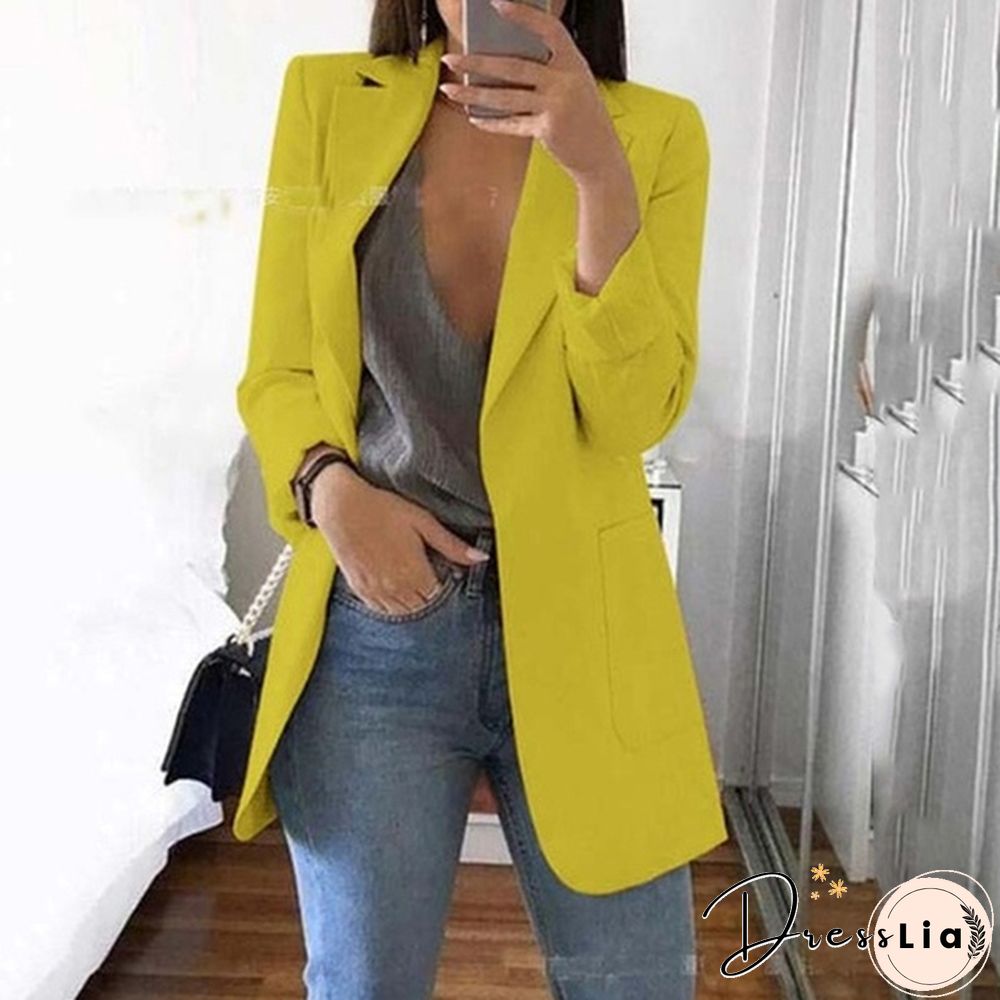 Fashion Women's Blazer Casual Jacket Coat Business Suit Long Spring Tops
