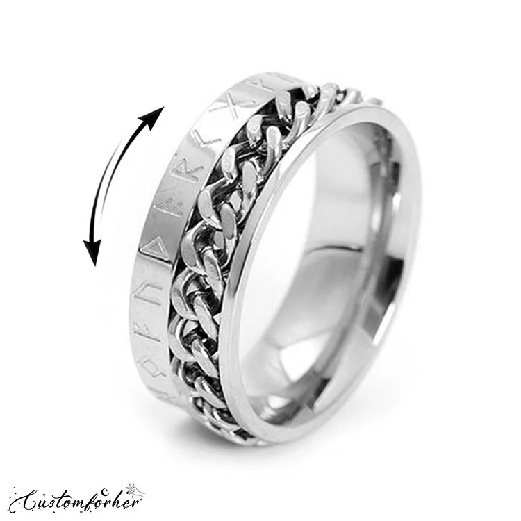 Viking Script Turnable Chain Ring