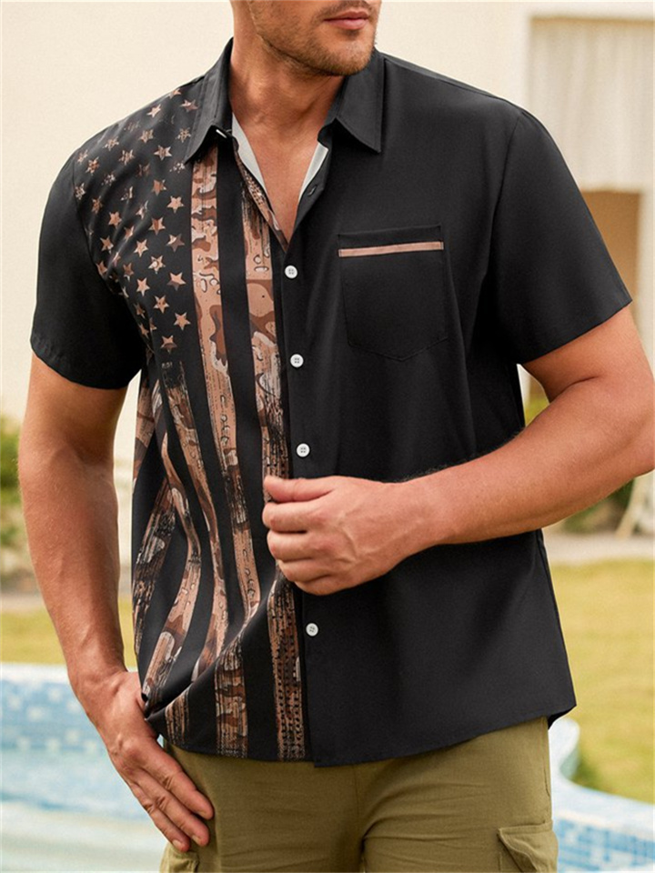 Black Hawaii Short Sleeve Men's Shirt S M L XL 2XL 3XL 4XL 5XL