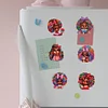 6Pcs Diamond Painting Acrylic Curly-Haired Girl Fridge Magnet for DIY Art Crafts