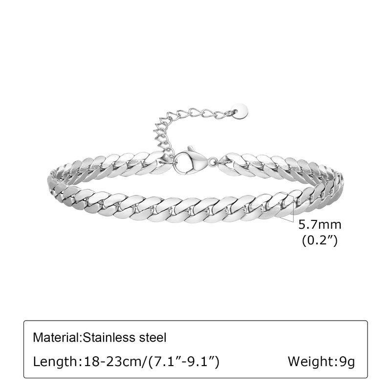 Minimalist Solid Color 201 Stainless Steel Men's Bracelets