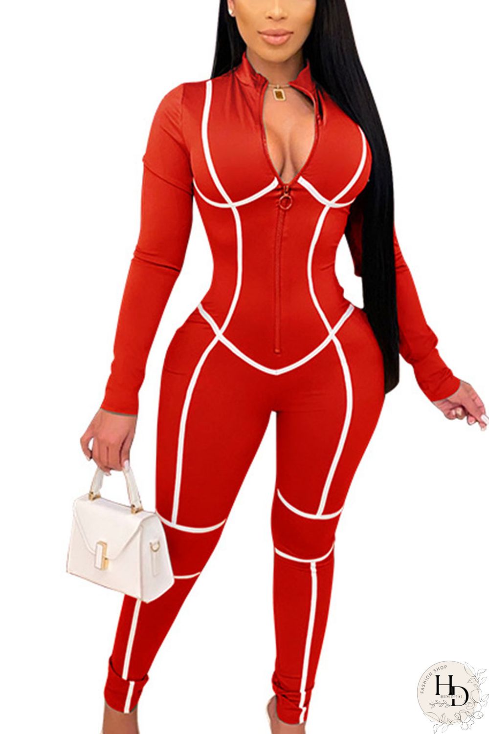 Red Sexy Milk Fiber Solid Split Joint O Neck Skinny Jumpsuits