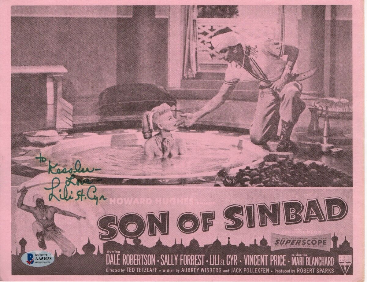 Lili St. Cyr Signed Autographed 8.5X11 Photo Poster painting Son of Sinbad BAS AA51038