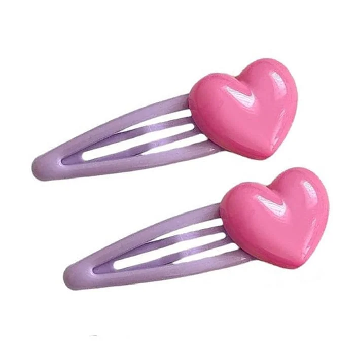 Candy Color Heart Hair Clip