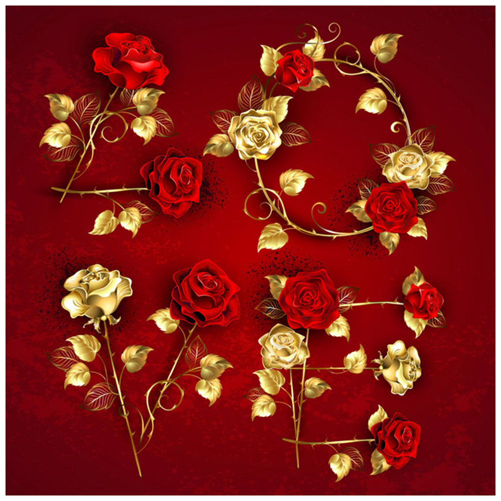 

Gold-plated Rose - Round Drill Diamond Painting - 30*30CM, 501 Original
