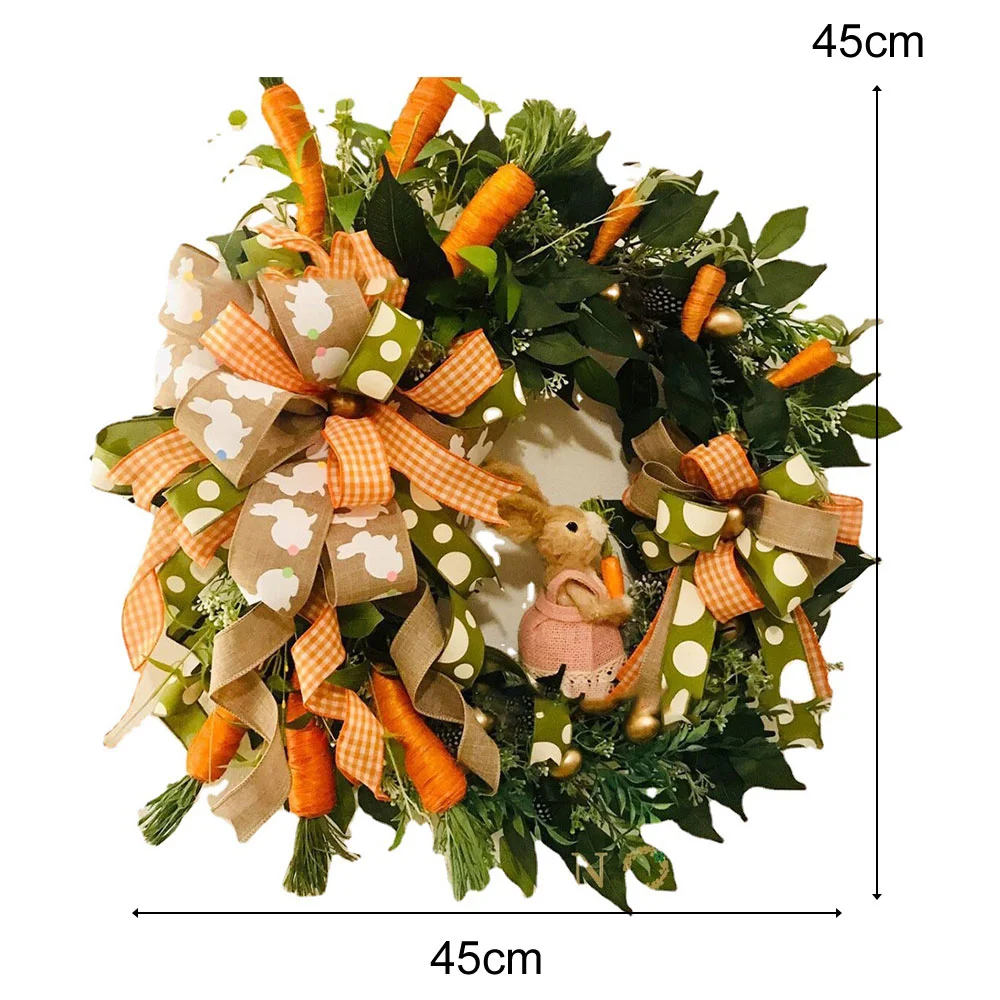 Easter Carrot Bunny Decorative Wreath Door Hanging