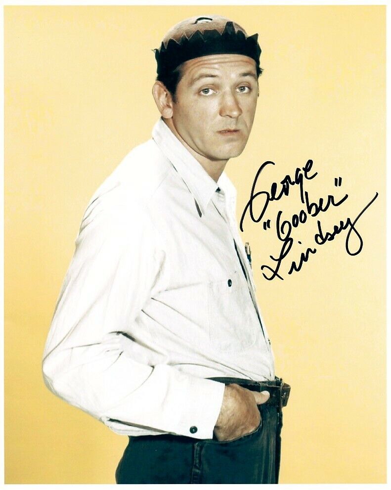 GEORGE LINDSEY signed ANDY GRIFFITH SHOW 8x10 w/ CLASSIC GOOBER PYLE CLOSEUP