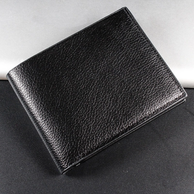 Men’s Solid Color Pu Leather Zipper Small Wallets