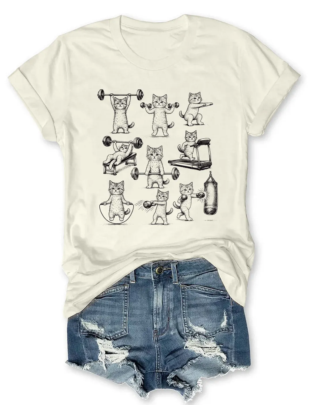 Funny Cats Gym T-shirt