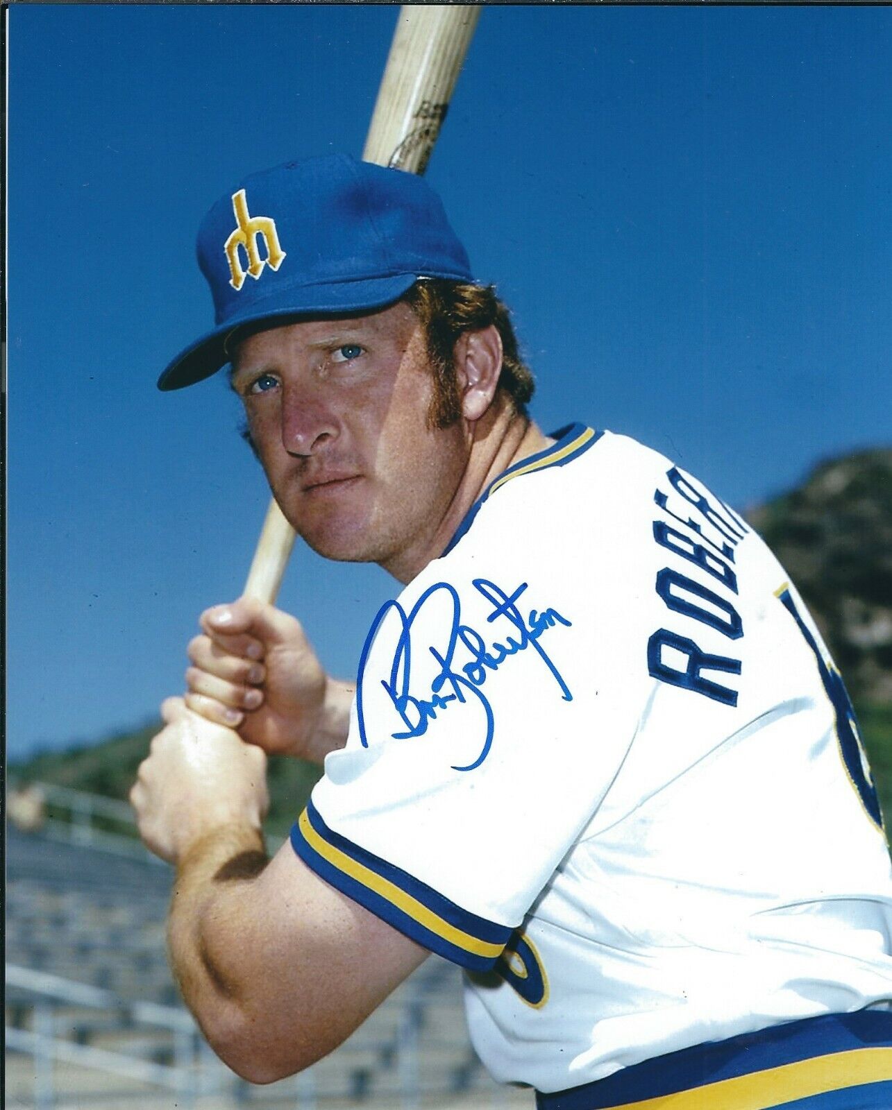 Autographed 8x10 BOB ROBERTSON Seattle Mariners Photo Poster painting w/ Show Ticket