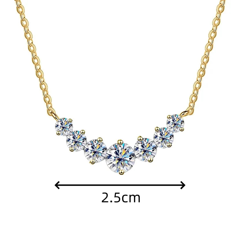 2.8 Karat VVS1-VVS2 925 Sterling Silver Moissanite None Inlay Round GRA Certificate Pendant Necklace