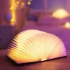 LED Wooden Book Lamp Children Reading light USB Bedside Table Lamp 3 Color Bedroom Art Decor Night Light for Kids Birthday Gift