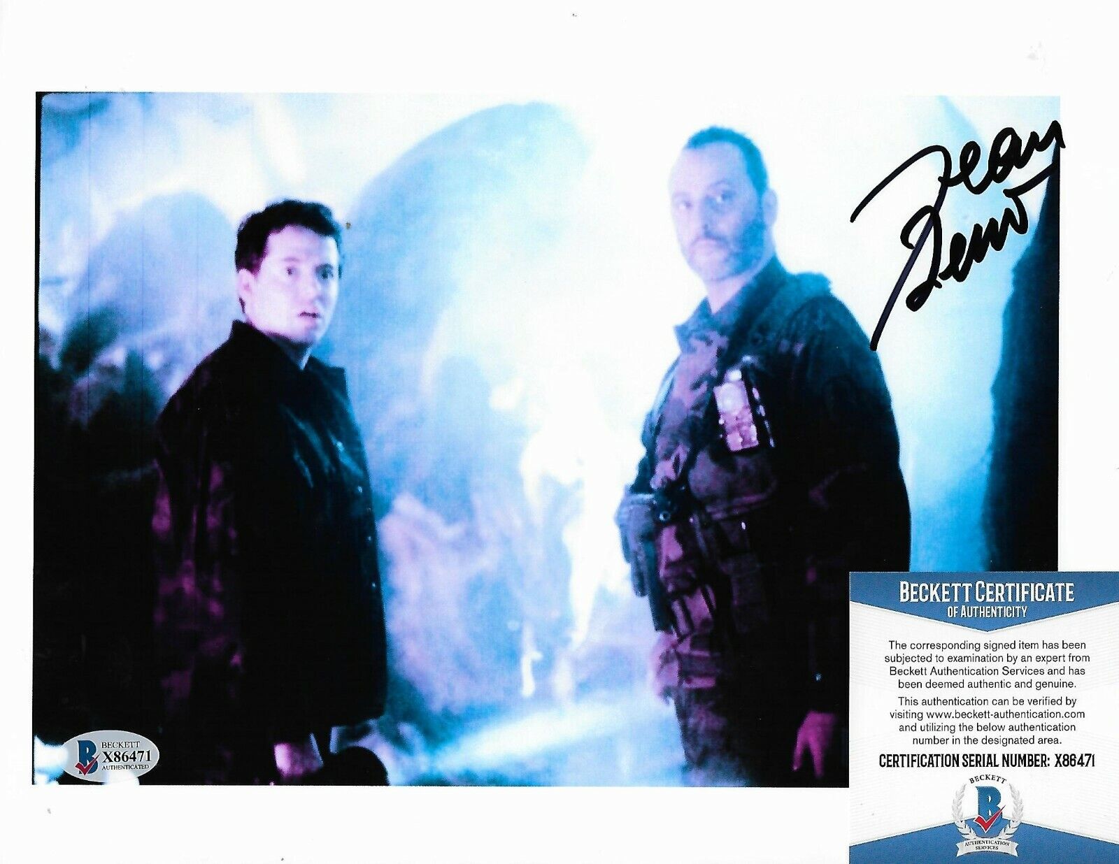 Jean Reno Godzilla Original Autographed 8X10 Photo Poster painting w/Beckett COA