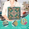 Sanftrosa Blumen-Mandala-Kunst speziell geformte 5D-DIY-Teilbohrer-Diamanten-Punkte, Edelstein-Kunst-Kits mit Rahmen, Diamanten-Gem&auml;lde, Edelstein-Kun