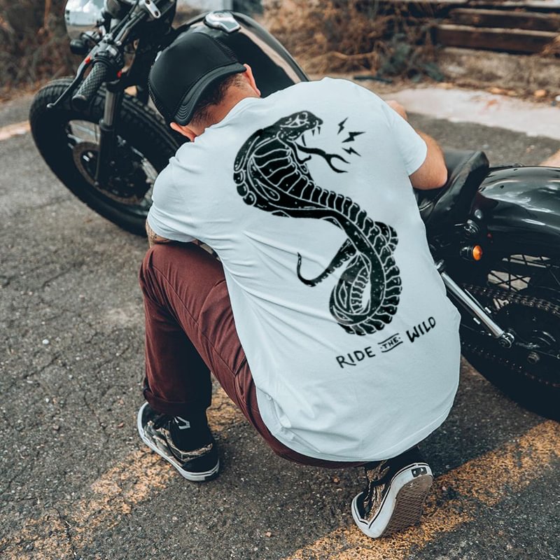 UPRANDY Ride The Wild Cobra Printed Men's T-shirt -  UPRANDY
