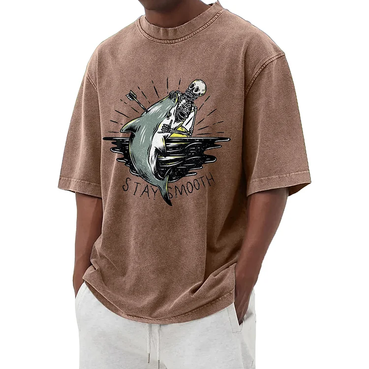 "I'm Gonna Be Eaten" Graphic Washed T-Shirt 012